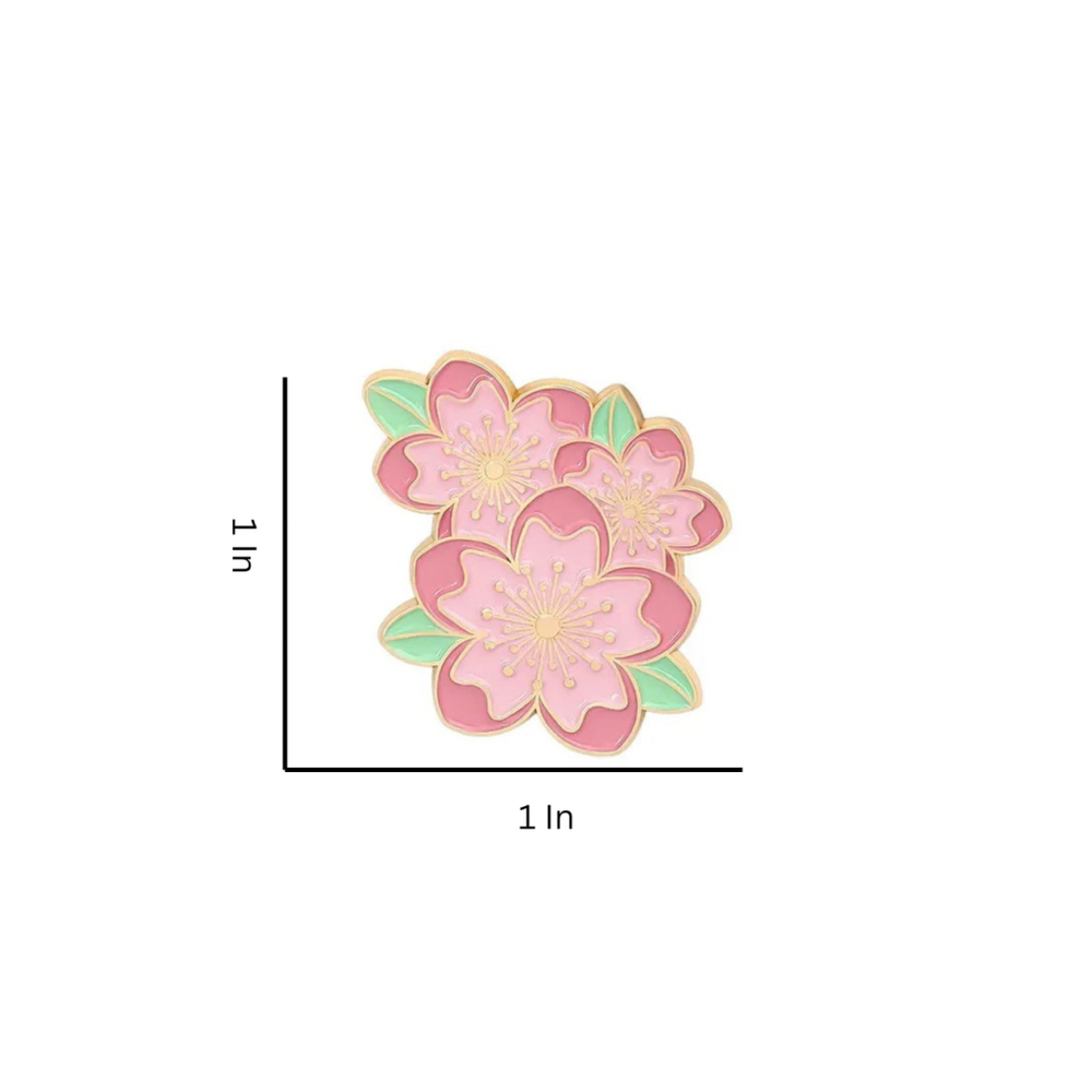 Pink Floral Enamel Pin - Picture 2 of 2